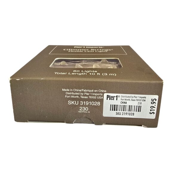 NEW Pier 1 Imports Glimmer Strings GREEN Lights 10 Feet - 60 Lights Flexible LED - Picture 7 of 7